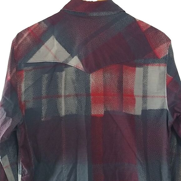 Social Collision Rockabilly Long Sleeve Snap Shirt sz L - Picture 7 of 10